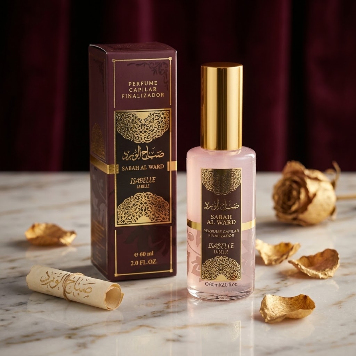 Perfume Capilar Finalizador Sabah Al Ward da marca Isabelle la Belle 60ml Feminino
