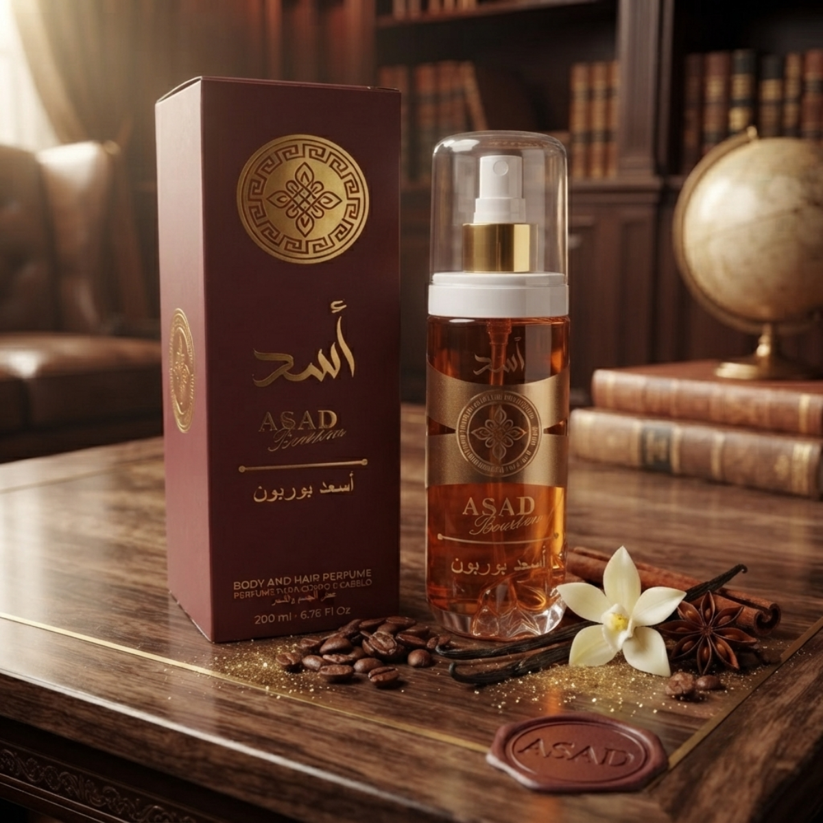 Perfume Corporal e Capilar Asad Bourbon Fragrância Exclusiva e Duradoura 200ml