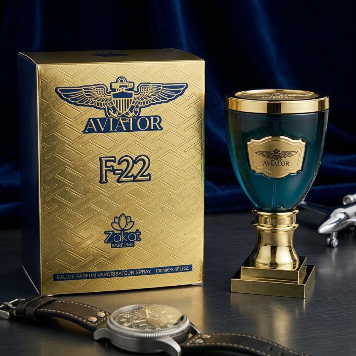 Perfume Árabe Masculino Aviator F-22 Zakat Parfums Eau de Parfum 100ml
