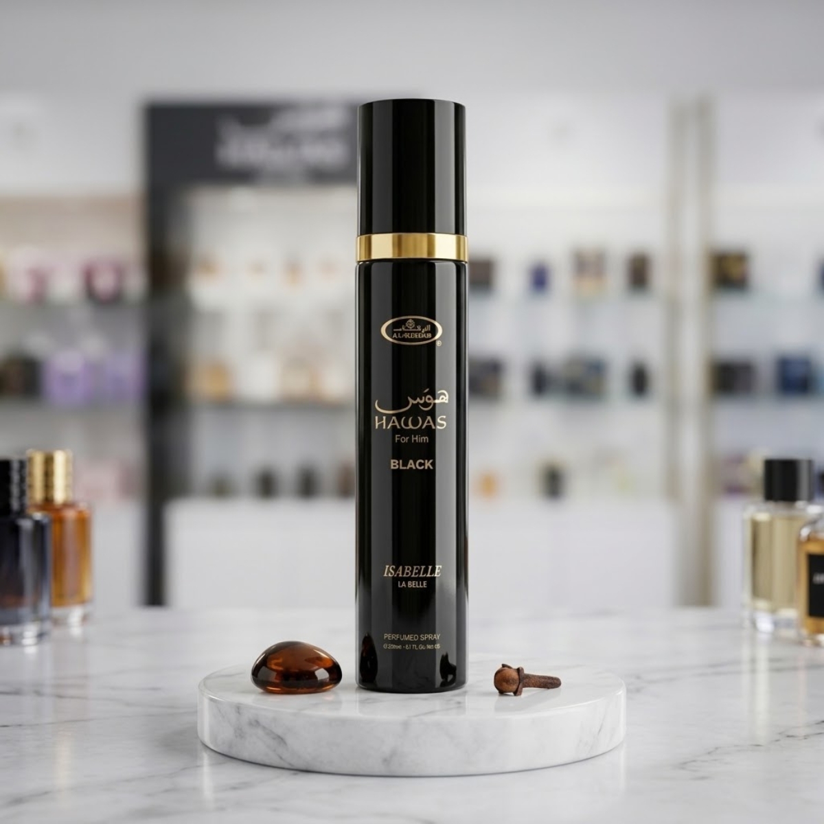 Body Spray Hawas For Him Black Isabelle La Belle Masculino 300ml