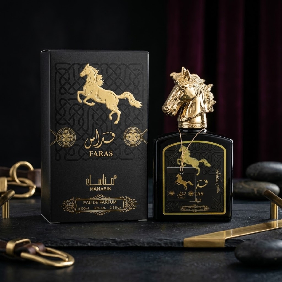 Perfume Árabe Faras Manasik Eau de Parfum Unissex 100ml