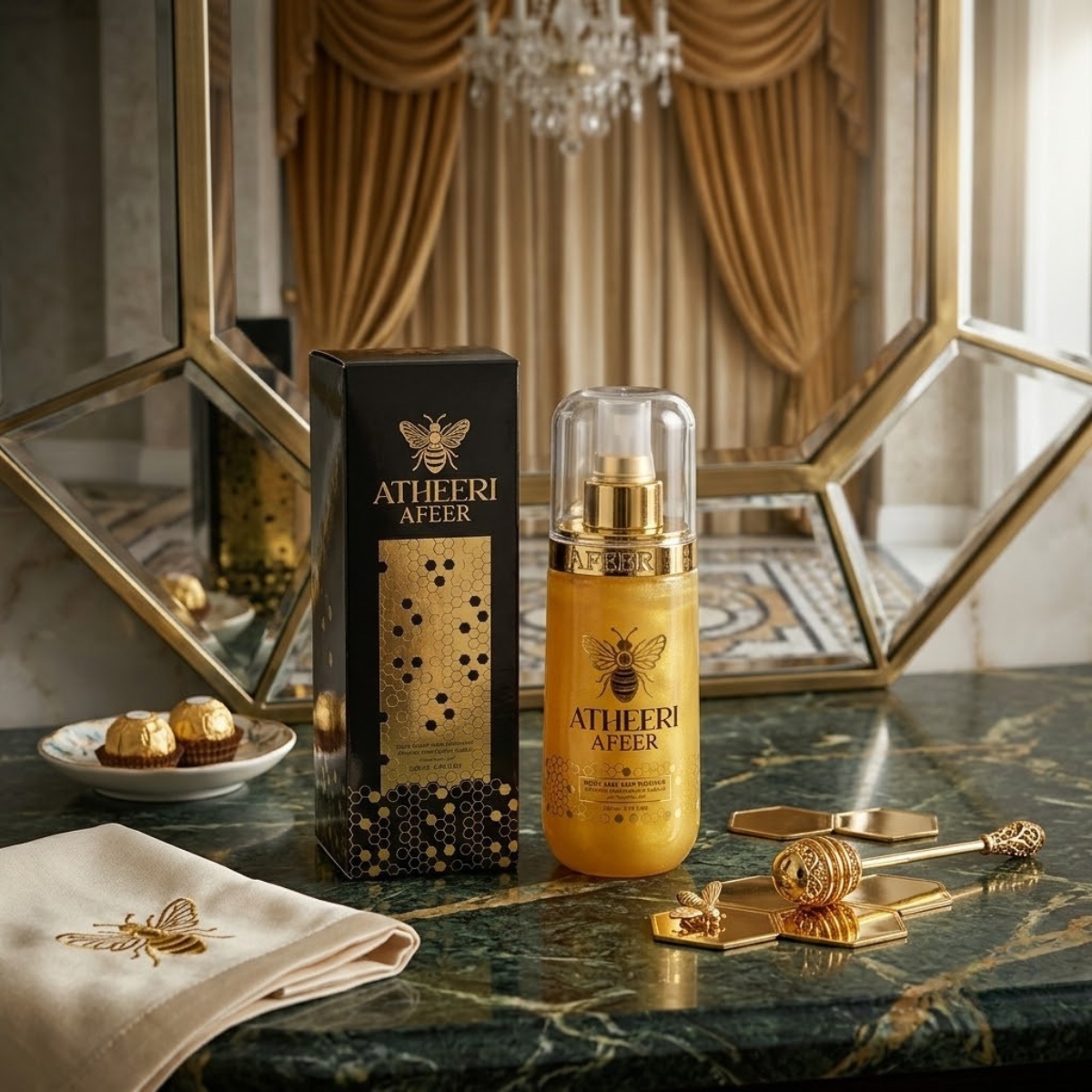 Body & Hair Perfume ATHEERI AFEER: O Toque de Ouro e Própolis para Brilho Absoluto