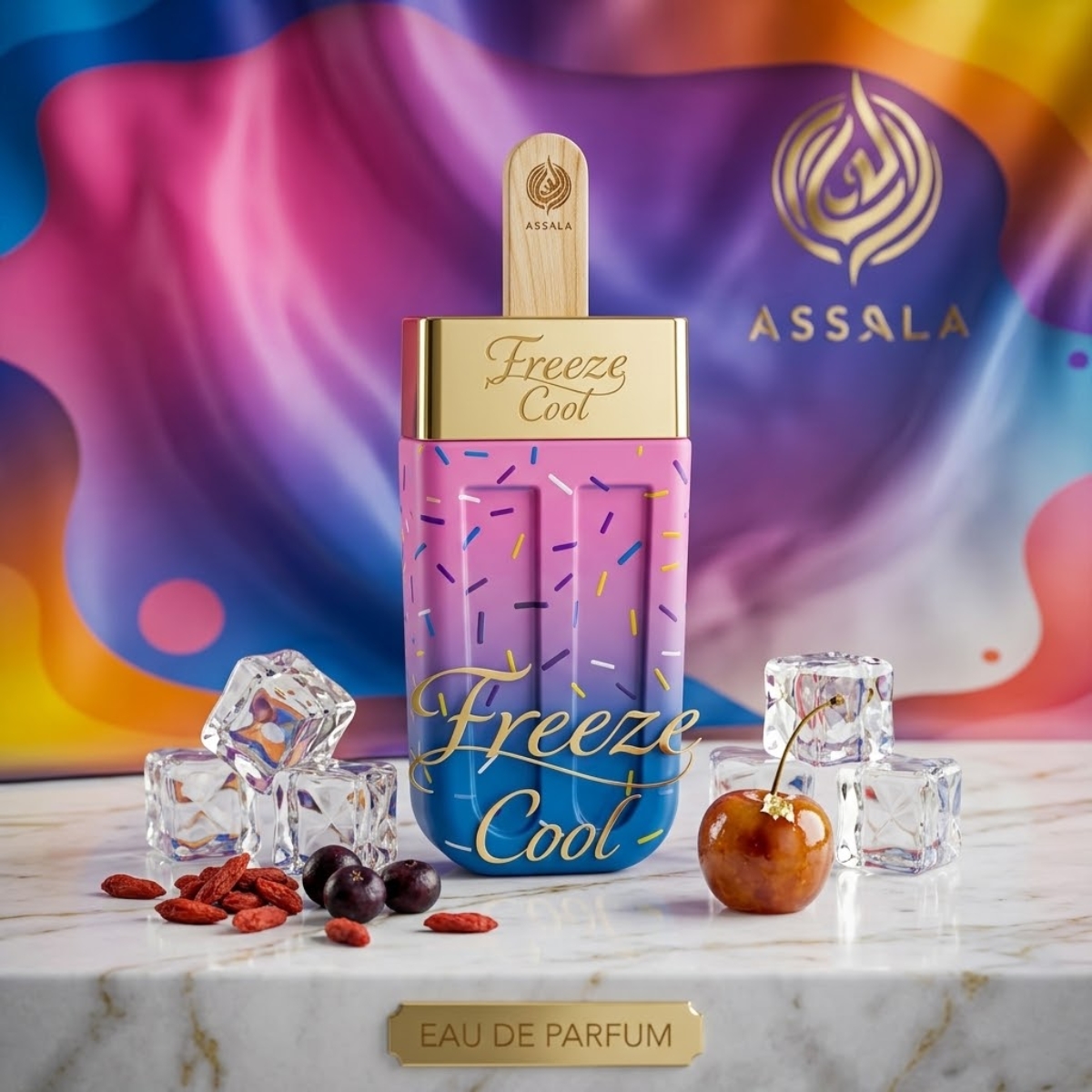 Perfume Árabe Freeze Cool da marca Assala Eau de parfum 85ml feminino