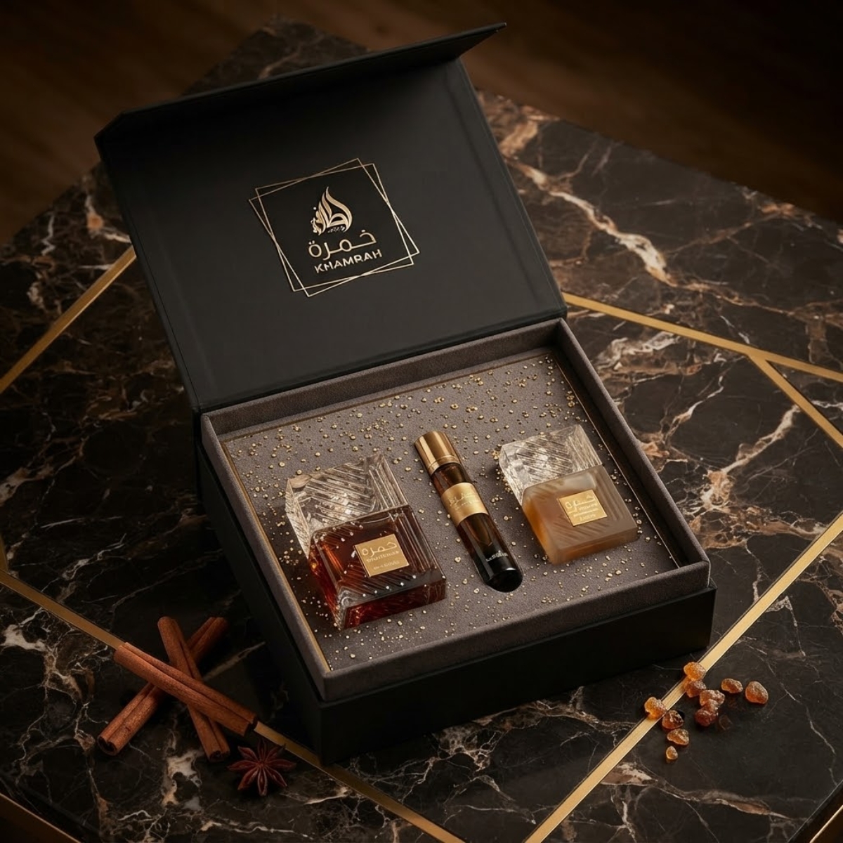 Kit Presente Perfume Lattafa Khamrah Gift Set