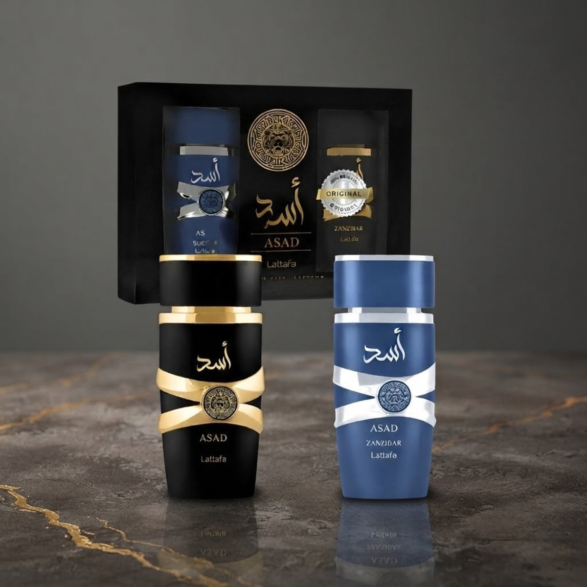 Kit Perfumes Árabe Lattafa Asad Eau de Parfum + Asad Zanzibar 100ml